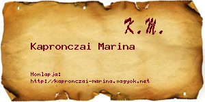 Kapronczai Marina névjegykártya
